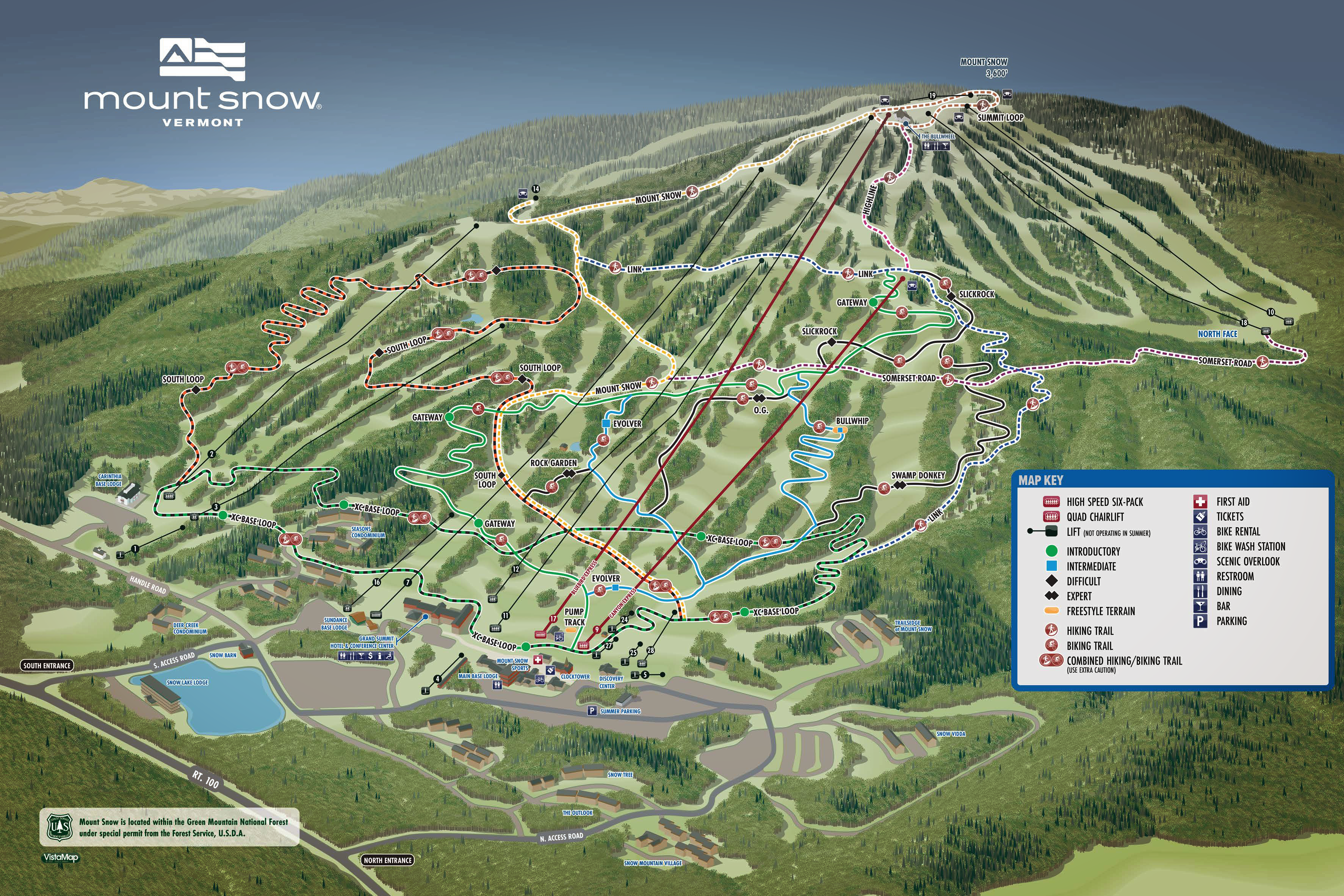 MOUNT SNOW SUMMER MAP